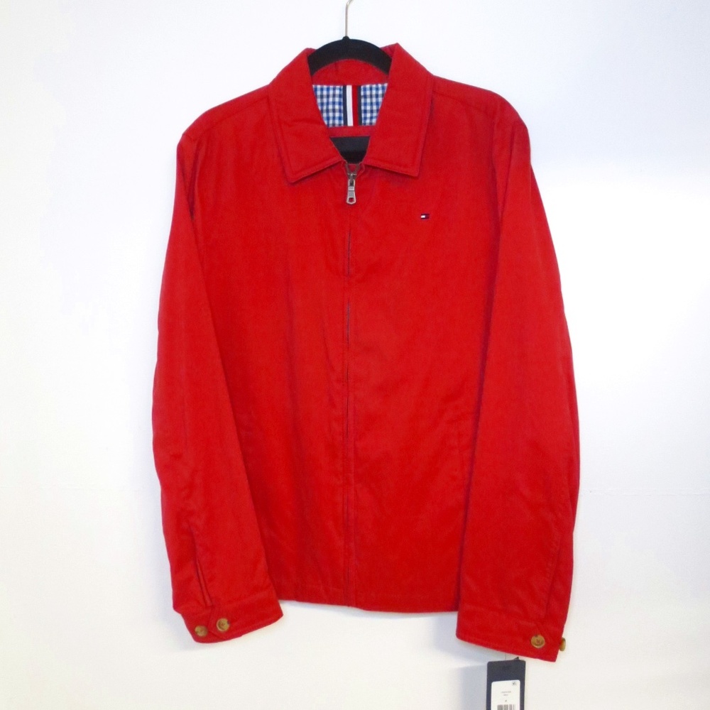 Tommy Hilfiger Men's Lightweight full zip pocket size M color Red
